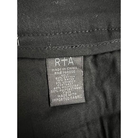 NWT! RtA Denim - Back is Patent Exposed zipper Raw hem SKIRT BLACK 4 - Picture 5 of 10